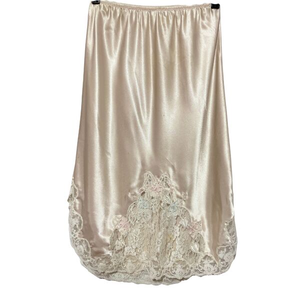 Vintage Cream Lace Trimmed Half Slip Skirt - Picture 2 of 12